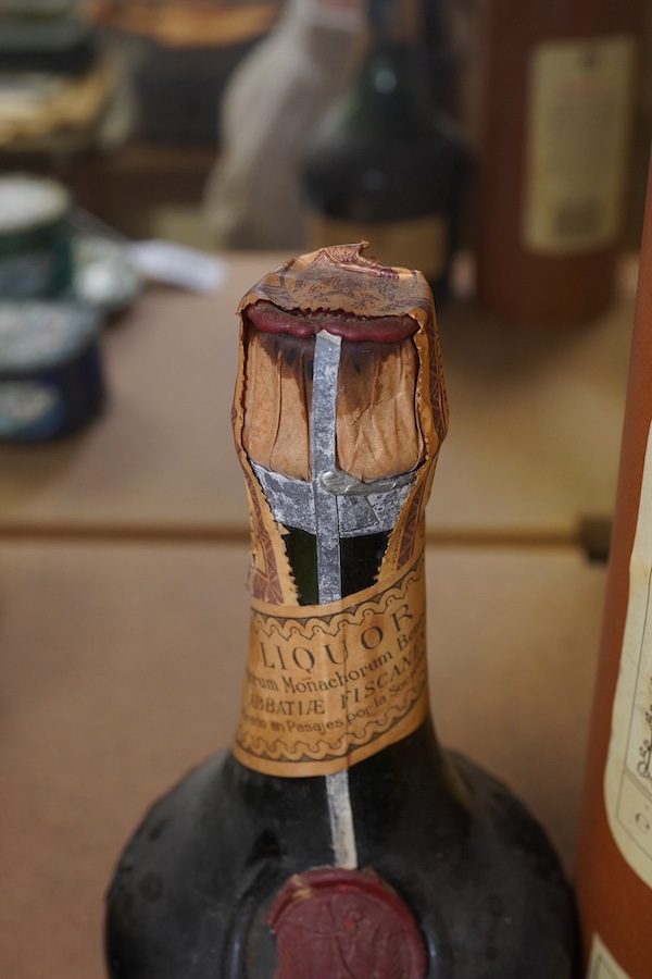 One bottle of Dom benedictine together with a bottle BOLS. Condition - fair, storage history unknown